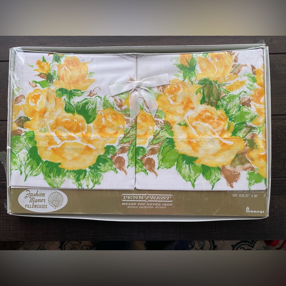 Penneys Pillowcases Vintage Penn-Prest Fashion Manor Size 42” x 36”
